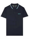 Paddy Pro Logo Embroidered Cotton Polo Shirt Navy - HUGO BOSS - BALAAN 2