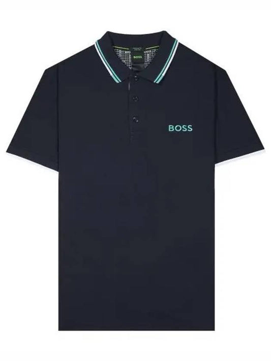 Paddy Pro Logo Embroidered Cotton Polo Shirt Navy - HUGO BOSS - BALAAN 2