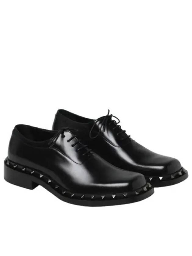 M Way Rockstud Leather Derby Black - VALENTINO - BALAAN 2