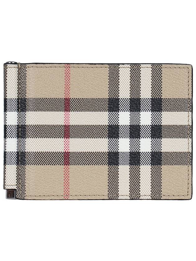 Check Money Clip Card Wallet Beige - BURBERRY - BALAAN 2