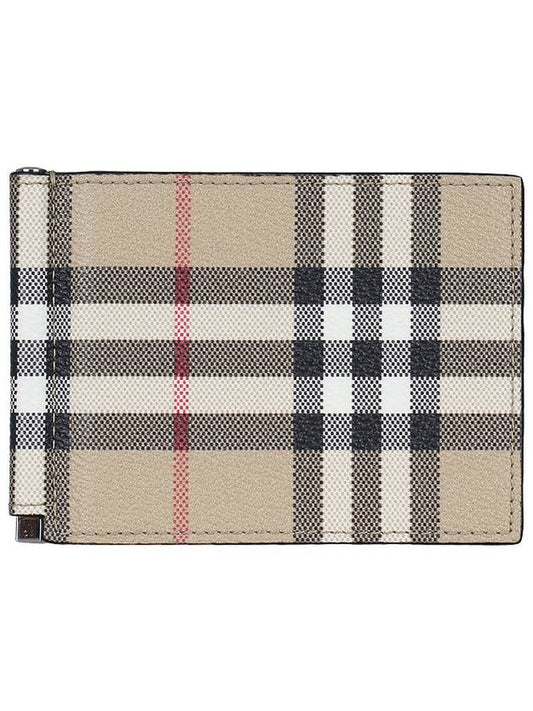 Check Money Clip Card Wallet Beige - BURBERRY - BALAAN 2