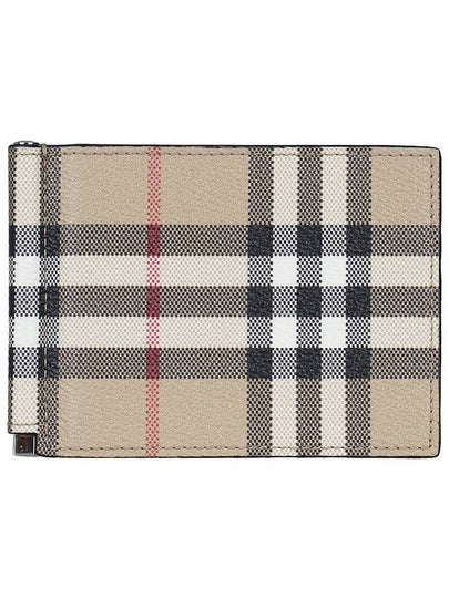 Check Money Clip Card Wallet Beige - BURBERRY - BALAAN 2