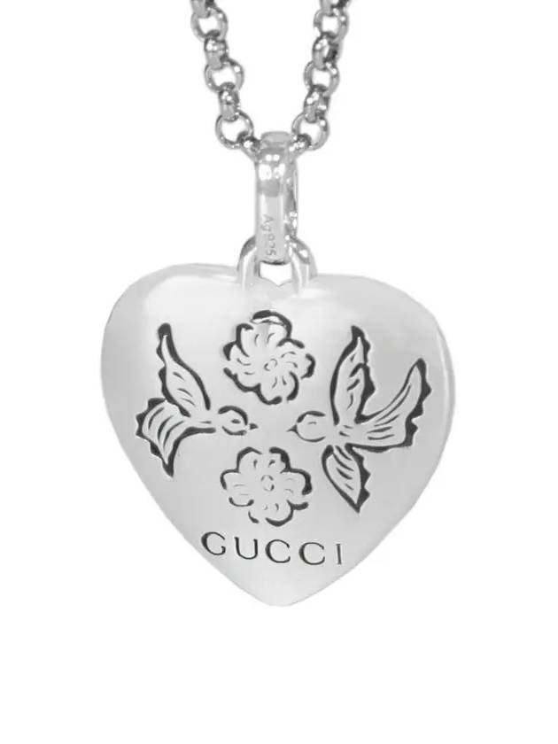 Women's Blind For Love Necklace YBB455542001 Silver - GUCCI - BALAAN 3