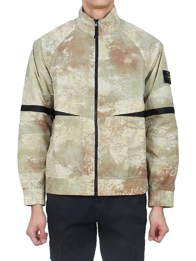 Dissolving Grid Camo Zip-up Jacket Beige - STONE ISLAND - BALAAN 2