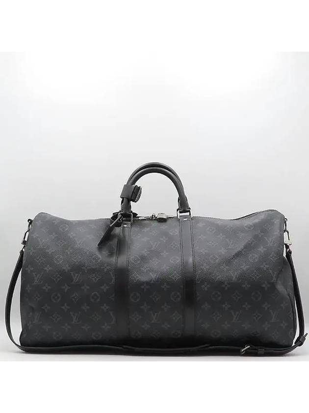 M40605 Monogram Eclipse Canvas Keepall 55 Travel Tote Bag Shoulder Strap - LOUIS VUITTON - BALAAN 2