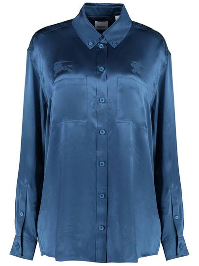 EKD Silk Jacquard Shirt Blue - BURBERRY - BALAAN 2