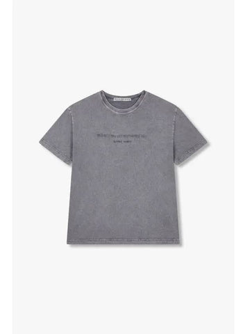 UNISEX embossed logo washed t shirt dark gray - ALEXANDER WANG - BALAAN 1