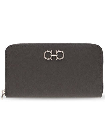 FERRAGAMO Leather Wallet, Women's, Grey - SALVATORE FERRAGAMO - BALAAN 1