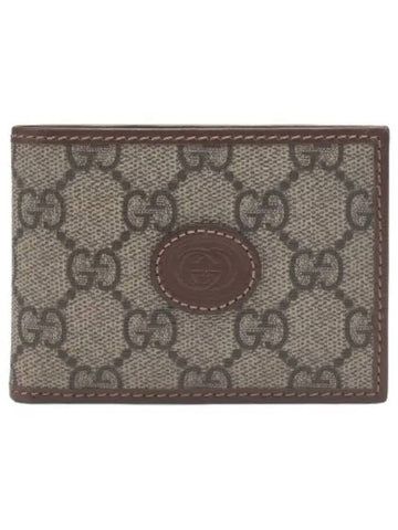 Interlocking GG half wallet beige - GUCCI - BALAAN 1