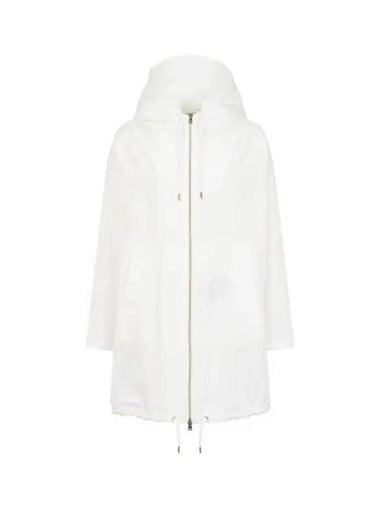 Women s Welt Pocket Drawstring Zip up Coat White 270721 - HERNO - BALAAN 1