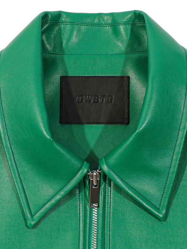 Single Leather Suede Jacket Green - C WEAR BY THE GENIUS - BALAAN 11