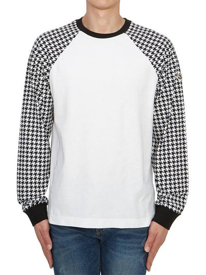 Houndstooth Fragment Print Long Sleeve T-Shirt Black White - MONCLER - BALAAN 2