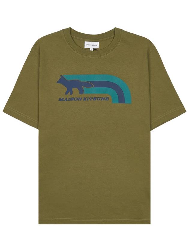 Men's Flash Fox Comfort Short Sleeve T-Shirt Green Khaki - MAISON KITSUNE - BALAAN 10