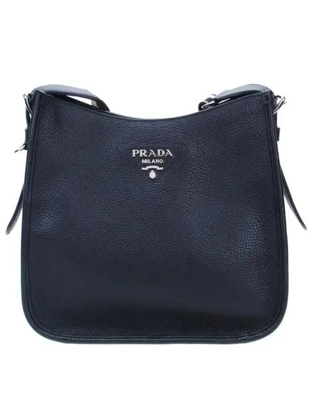 Leather Hobo Crossbody Bag Black - PRADA - BALAAN 2