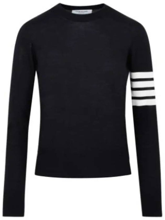 4-Bar Merino Jumper Wool Knit Top Navy - THOM BROWNE - BALAAN 2