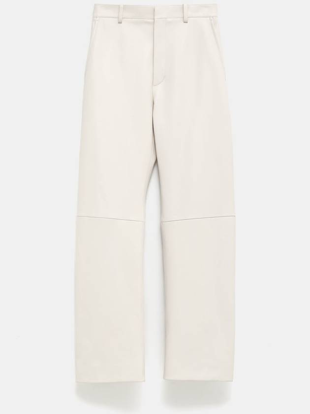 Round leather straight pants white - BOTTEGA VENETA - BALAAN 2