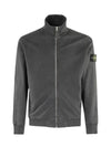 Cotton Zip-Up Jacket Dark Grey - STONE ISLAND - BALAAN 3