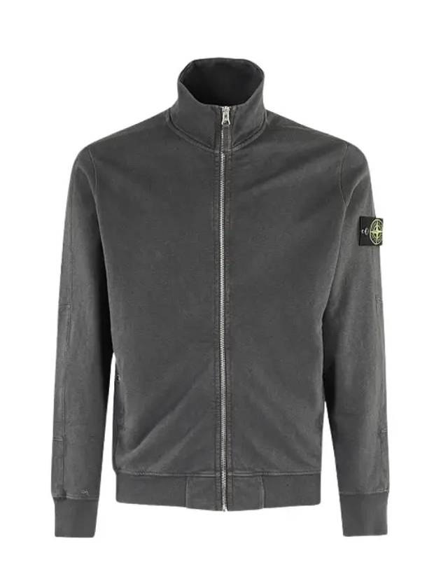 Cotton Zip-Up Jacket Dark Grey - STONE ISLAND - BALAAN 4