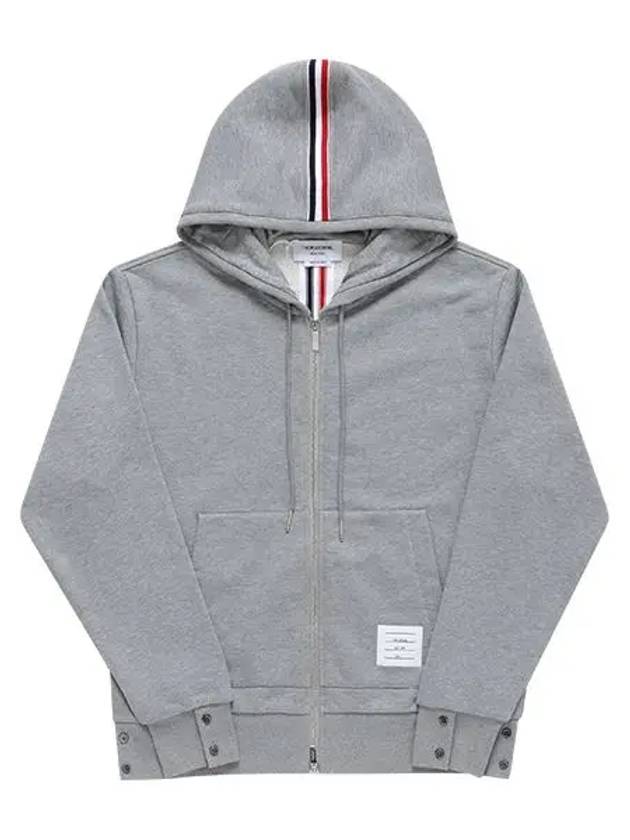 Center Back Stripe Cotton Zip Up Hoodie Light Grey - THOM BROWNE - BALAAN 3