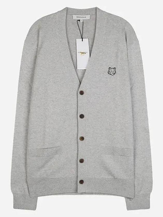 Bold Fox Head Patch Regular Cardigan Grey - MAISON KITSUNE - BALAAN 2