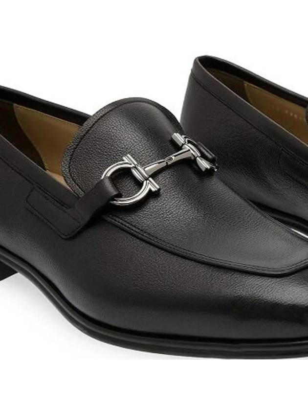 Salvatore Men's Logo Silver Scarlet Loafer Black - SALVATORE FERRAGAMO - BALAAN.