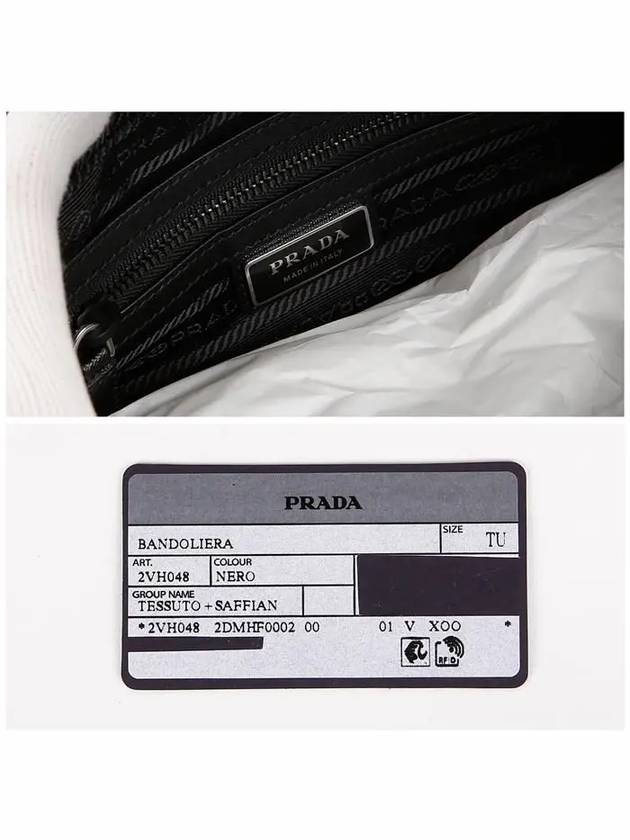 Re-Nylon Saffiano Leather Triangle Logo Cross Bag Black - PRADA - BALAAN 7