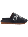 Woody Logo Strap Canvas Slippers Black - CHLOE - BALAAN 3