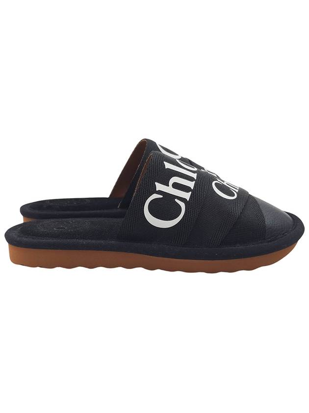 Woody Logo Strap Canvas Slippers Black - CHLOE - BALAAN 3