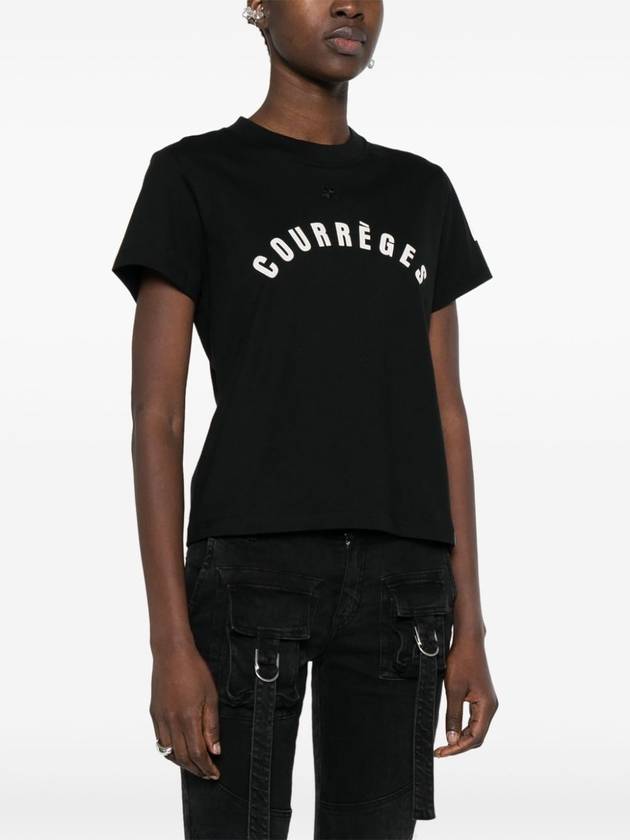 AC Straight Printed Short Sleeve T-Shirt Black - COURREGES - BALAAN 4