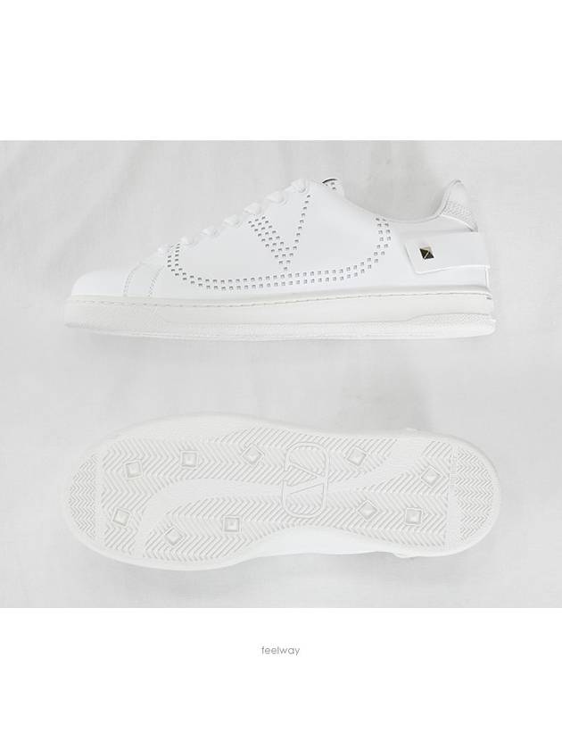 Men's Leather V Logo Backnet Low Top Sneakers White - VALENTINO - BALAAN 7