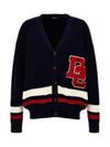 Logo Patch Cardigan Black - DSQUARED2 - BALAAN 1