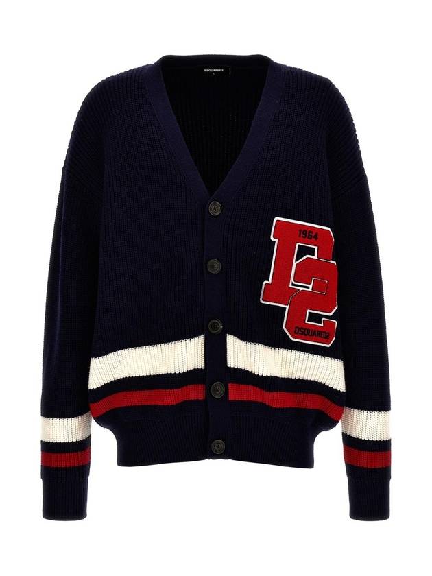 Logo Patch Cardigan Black - DSQUARED2 - BALAAN 1