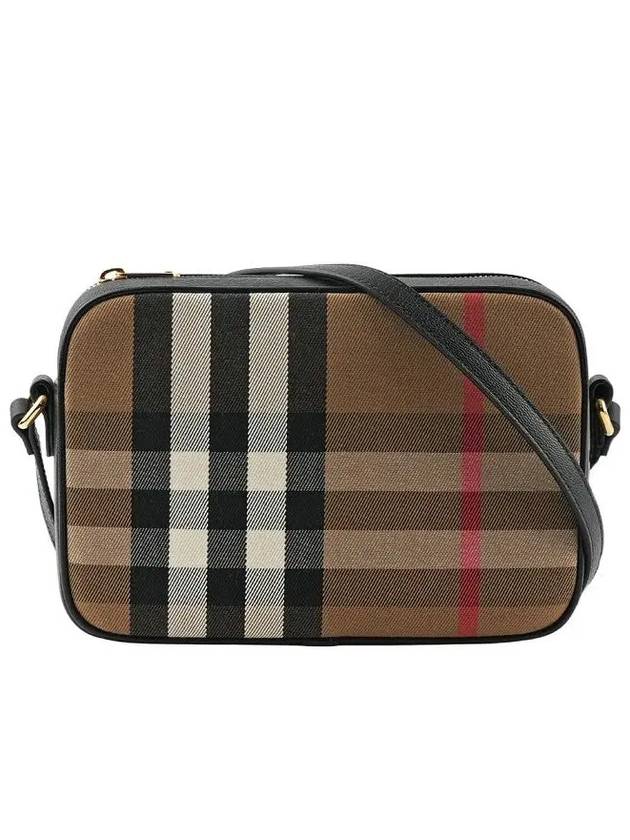 Checked Leather Camera Cross Bag Brown - BURBERRY - BALAAN 3