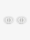 CD Navy Stud Metal Earrings Silver Finish - DIOR - BALAAN 3