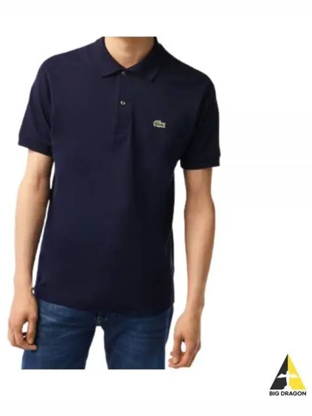 Men's Logo Classic Fit Cotton Short Sleeve Polo Shirt Navy - LACOSTE - BALAAN 2