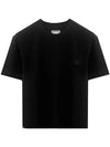 Gradient Embossed Back Logo Short Sleeve T-Shirt Black - WOOYOUNGMI - BALAAN 2