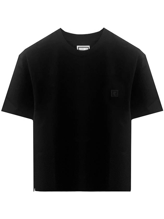 Gradient Embossed Back Logo Short Sleeve T-Shirt Black - WOOYOUNGMI - BALAAN 2