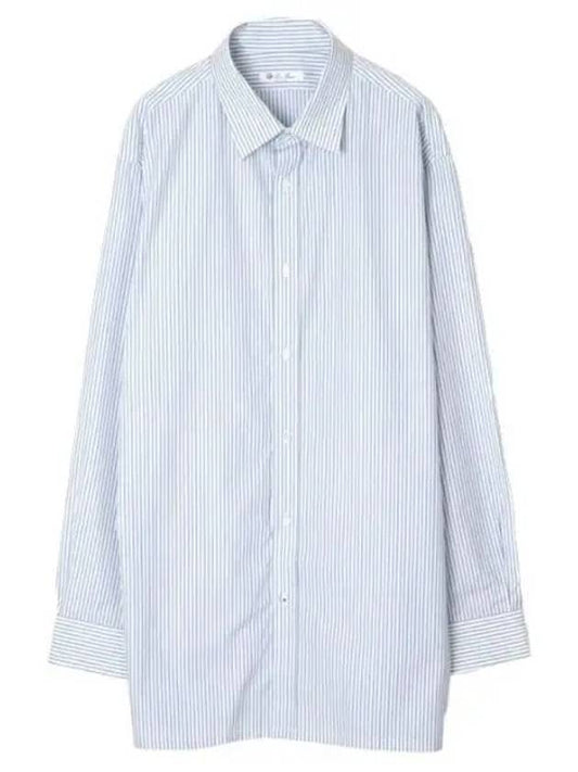 Long Sleeve Shirt Cotton Pique Striped Polo - LORO PIANA - BALAAN 1
