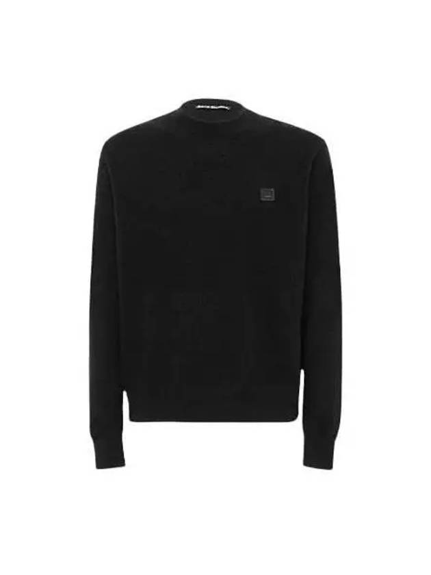 Knit face logo wool black - ACNE STUDIOS - BALAAN 1