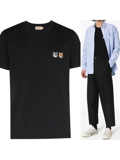 Double Fox Head Patch Classic Short Sleeve T-Shirt Anthracite - MAISON KITSUNE - BALAAN 2