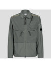 Men's Lens Wappen Garment Dye-Over Zip-Up Jacket Khaki - CP COMPANY - BALAAN 2