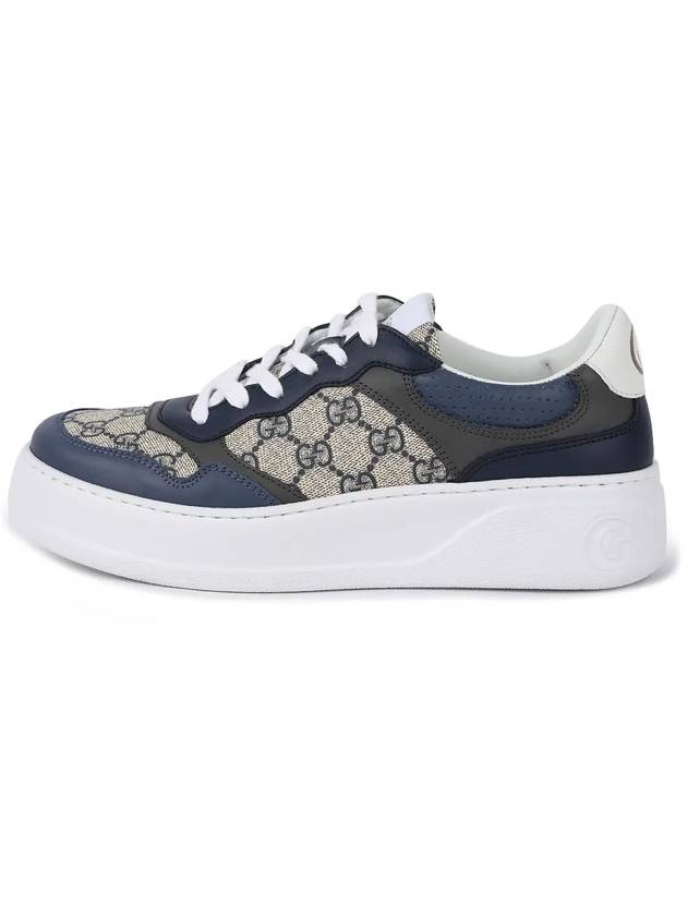 Men's GG Supreme Low Top Sneakers Blue Beige - GUCCI - BALAAN 5