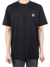 Logo Patch Short Sleeve T-Shirt Black - STONE ISLAND - BALAAN 2