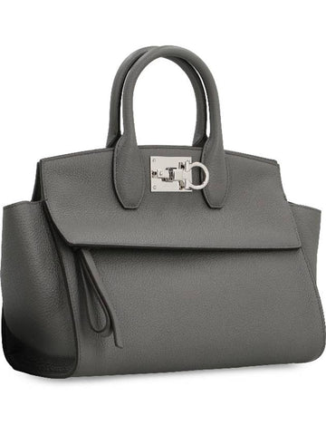 Studio Soft Top Handle Tote Bag Grey - SALVATORE FERRAGAMO - BALAAN 1