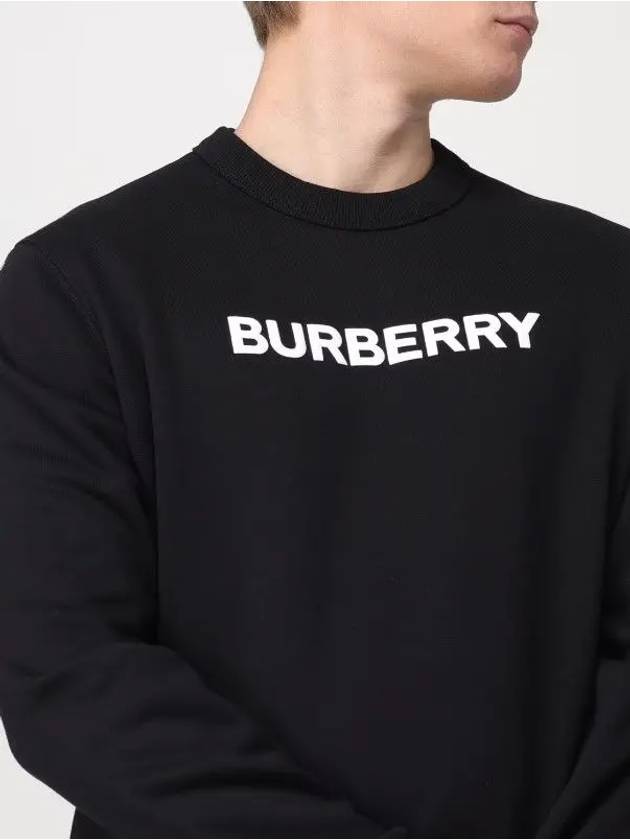 Logo Print Crew Neck Sweatshirt Black - BURBERRY - BALAAN 3