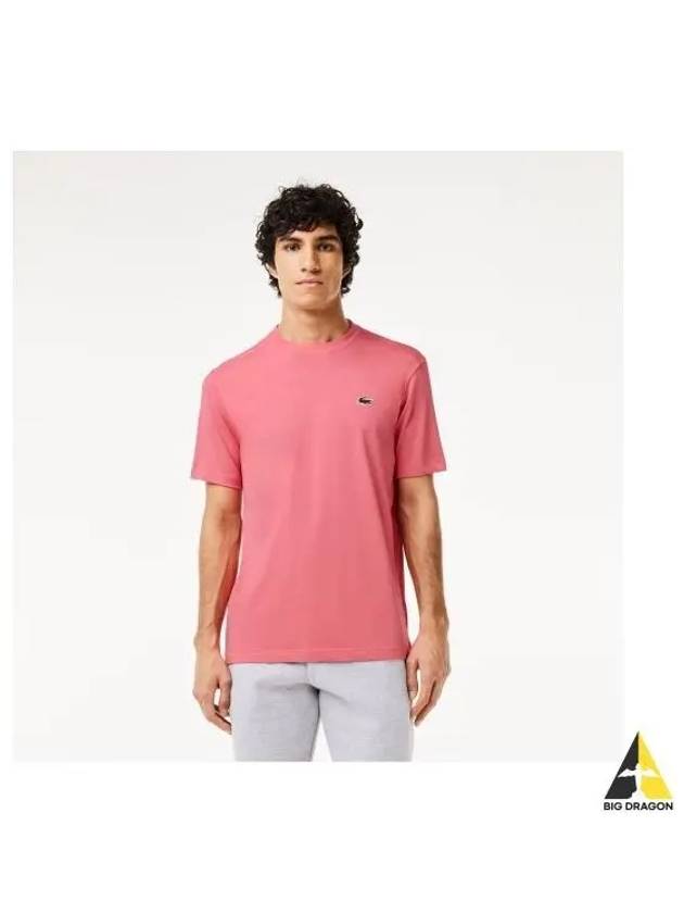 Basic short sleeve unisex t shirt deep pink - LACOSTE - BALAAN 1