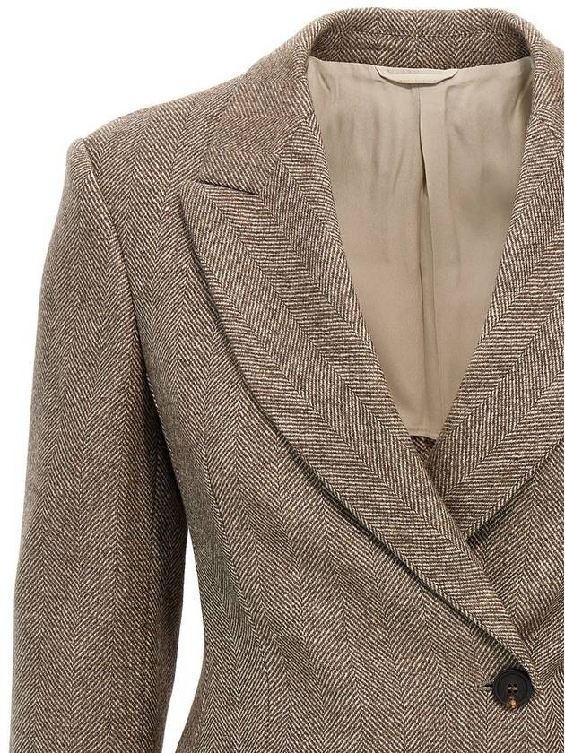 Brunello Cucinelli Chevron Double-Breasted Blazer - BRUNELLO CUCINELLI - BALAAN 3