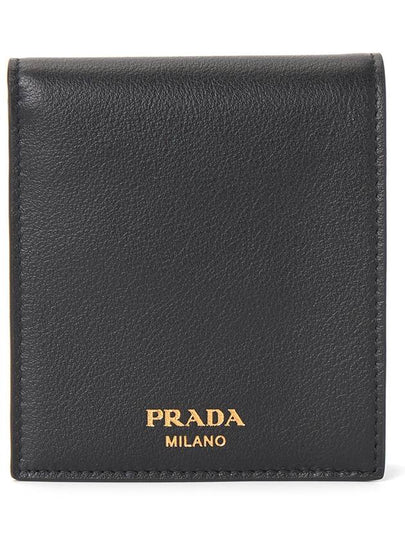 Triangle Logo Re-Nylon Half Wallet Black - PRADA - BALAAN 2