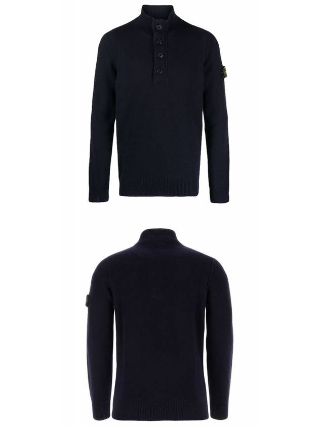 Wappen Patch Button Knit Top Navy - STONE ISLAND - BALAAN 5