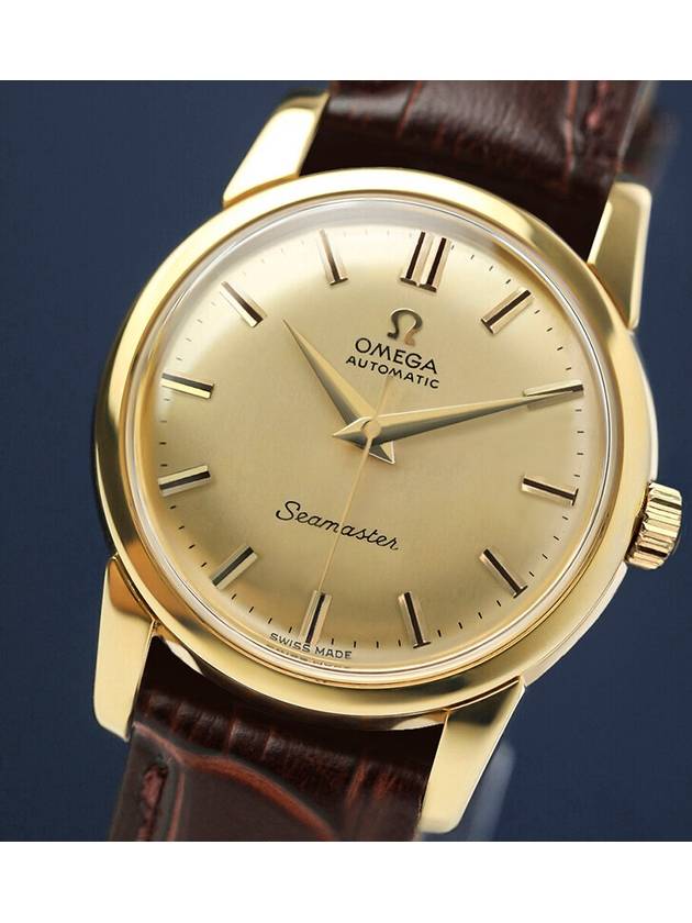 Seamaster Rare Gold Edition Men s Automatic Leather Watch - OMEGA - BALAAN 1